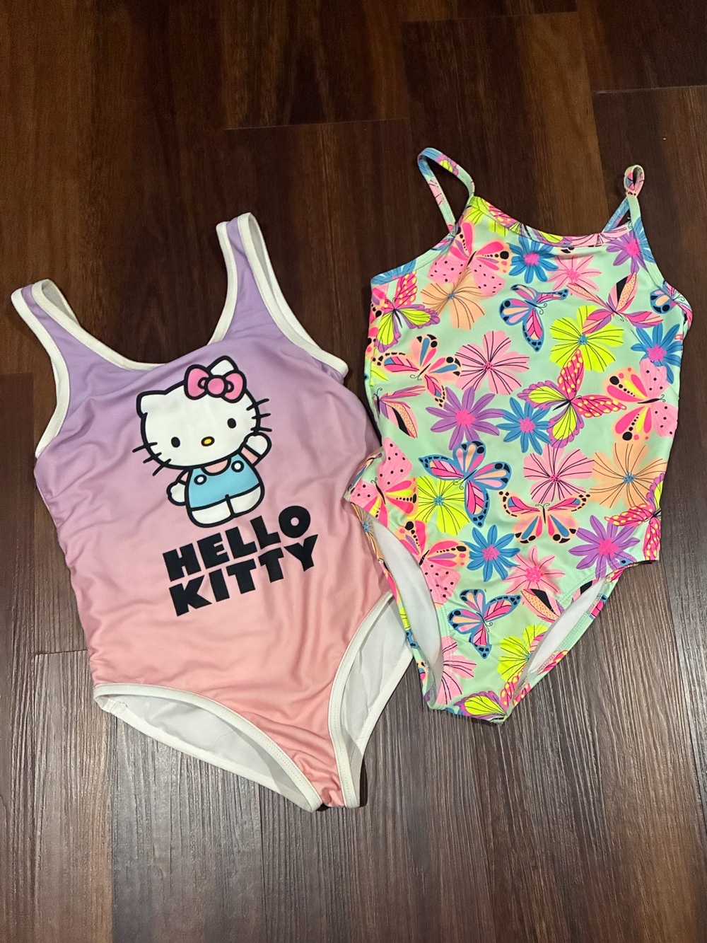 Girls Hello Kitty Childrens Place swimsuit bathing suits pink purple M medium 7